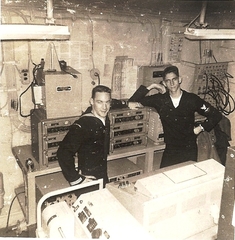 AG3s M P Waters & Robert W Richardson OA Office USS Saratoga 1959